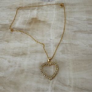 Vintage gold heart pendant necklace faceted